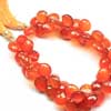 Natural Salamander Orange Micro Faceted Chalcedony Heart beads Strand Length is 8 Inches & Sizes from 10mm to 11mm approx. 